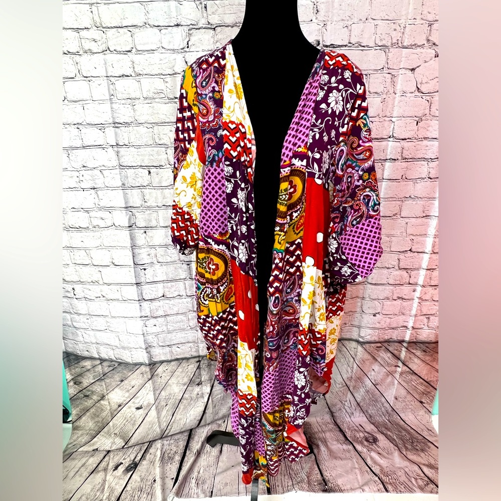 Terra & Sky Printed Duster in a 2X